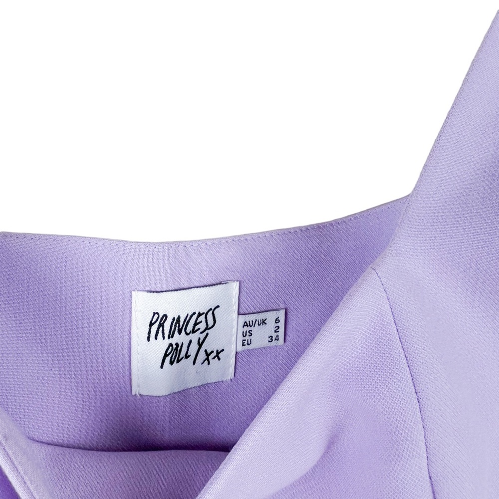Princess Polly Huxley Two Piece Crop Top Trouser Set in Lilac - Picture 9 of 16